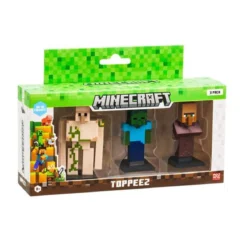 minecraft - 3d pack 3 personaggi toppeez - un blister assortito