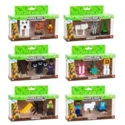 minecraft - 3d pack 3 personaggi toppeez - un blister assortito