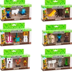 minecraft - 3d pack 3 personaggi toppeez serie 2 - un blister assortito