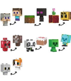 minecraft - flippin' figs personaggio 10cm - modello assortito