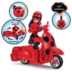 miraculous - scooter con lady bug bambola 26cm