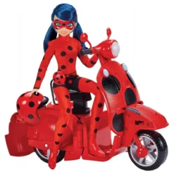 miraculous - scooter con lady bug bambola 26cm