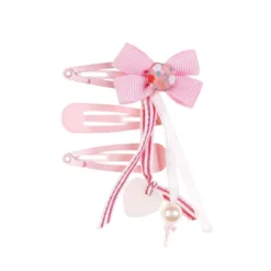 mollettine per capelli cayen rosa con fiocco