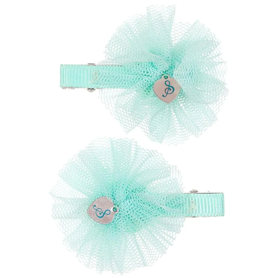 mollettine per capelli fabienne menta con fiore