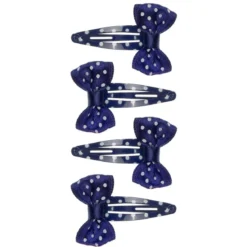 mollettine per capelli myrna blu a pois bianchi con fiocco