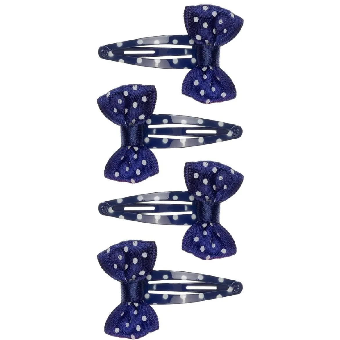 mollettine per capelli myrna blu a pois bianchi con fiocco