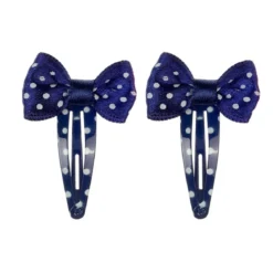 mollettine per capelli myrna blu a pois bianchi con fiocco
