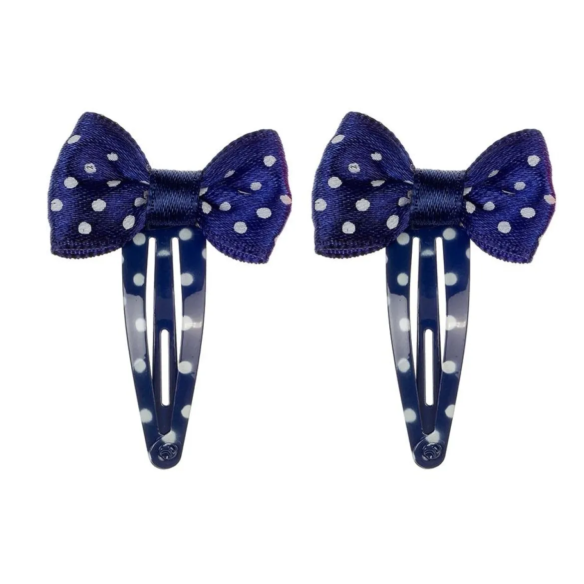 mollettine per capelli myrna blu a pois bianchi con fiocco