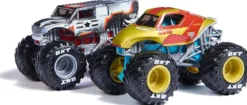 monster jam marvel - monster truck in metallo - pack con 2 modelli