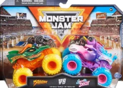 monster jam - monster truck in metallo - pack con 2 modelli