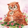 mother and baby owl - diamond dotz intermediate dd7.004 42x42cm