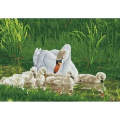 mother swan and signets - diamond dotz intermediate dd12.058 62x41cm