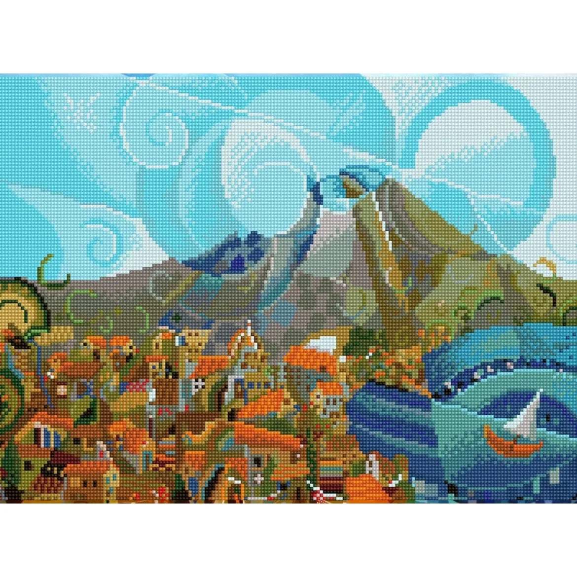 mount vesuvius - diamond dotz intermediate dd10.048 57x37cm