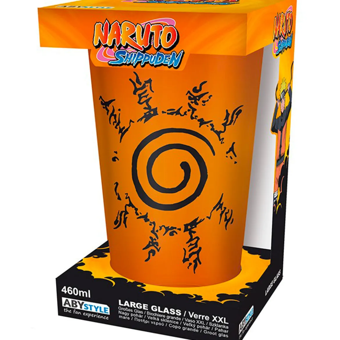 naruto shippuden - bicchiere large 400ml - konoha & seal