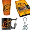 naruto shippuden - confezione regalo premium - bicchiere large, portachiavi 3d, tazza3d