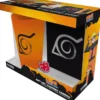 naruto shippuden - gift set - xxl glass + pin + notebook konoha