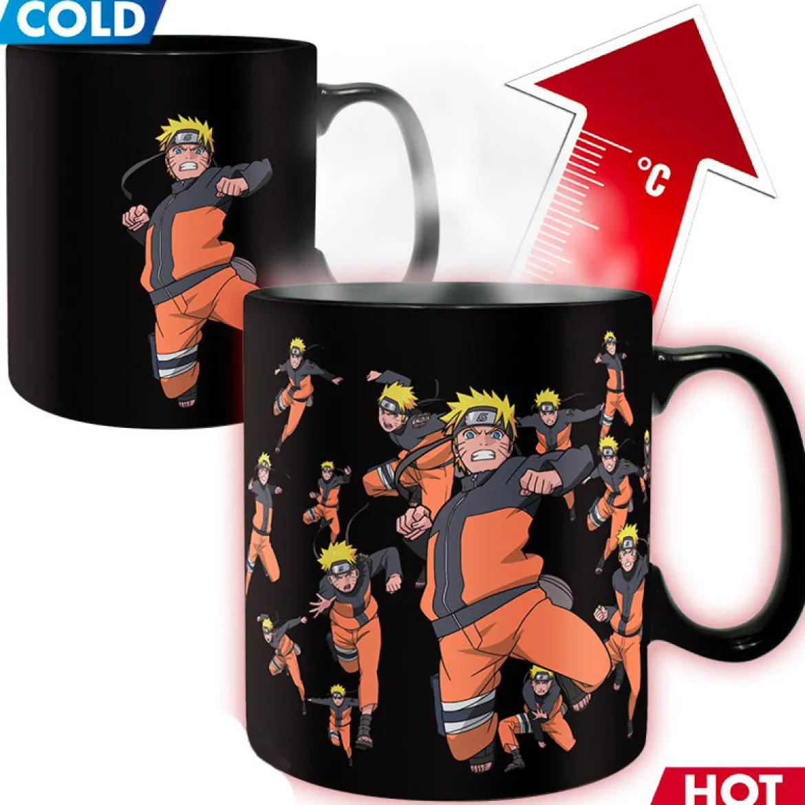 naruto shippuden - tazza heat change 460ml - multicloning