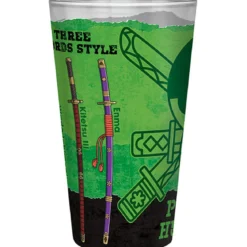 one piece - bicchiere large glass 400ml - zoro
