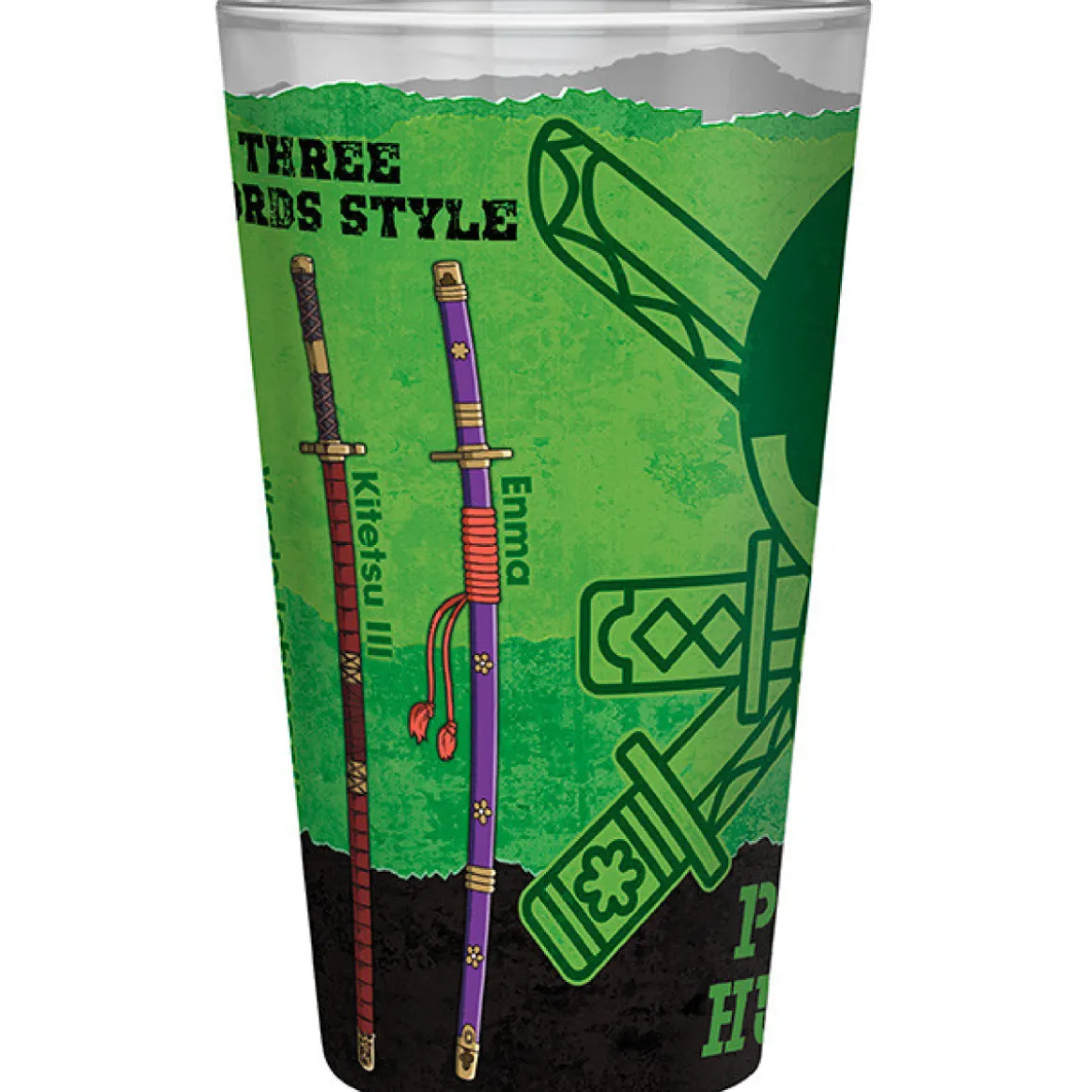 one piece - bicchiere large glass 400ml - zoro