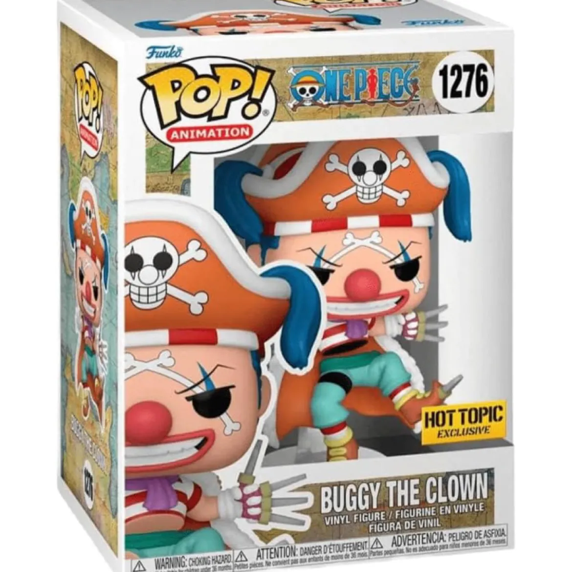 one piece - buggy the clown 9cm - funko pop! 1276 hot topic exclusive