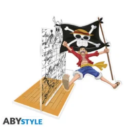 one piece - fermalibri acryl - luffy con la sua bandiera
