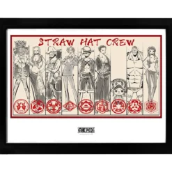 one piece - framed print - straw hat crew (30x40cm)