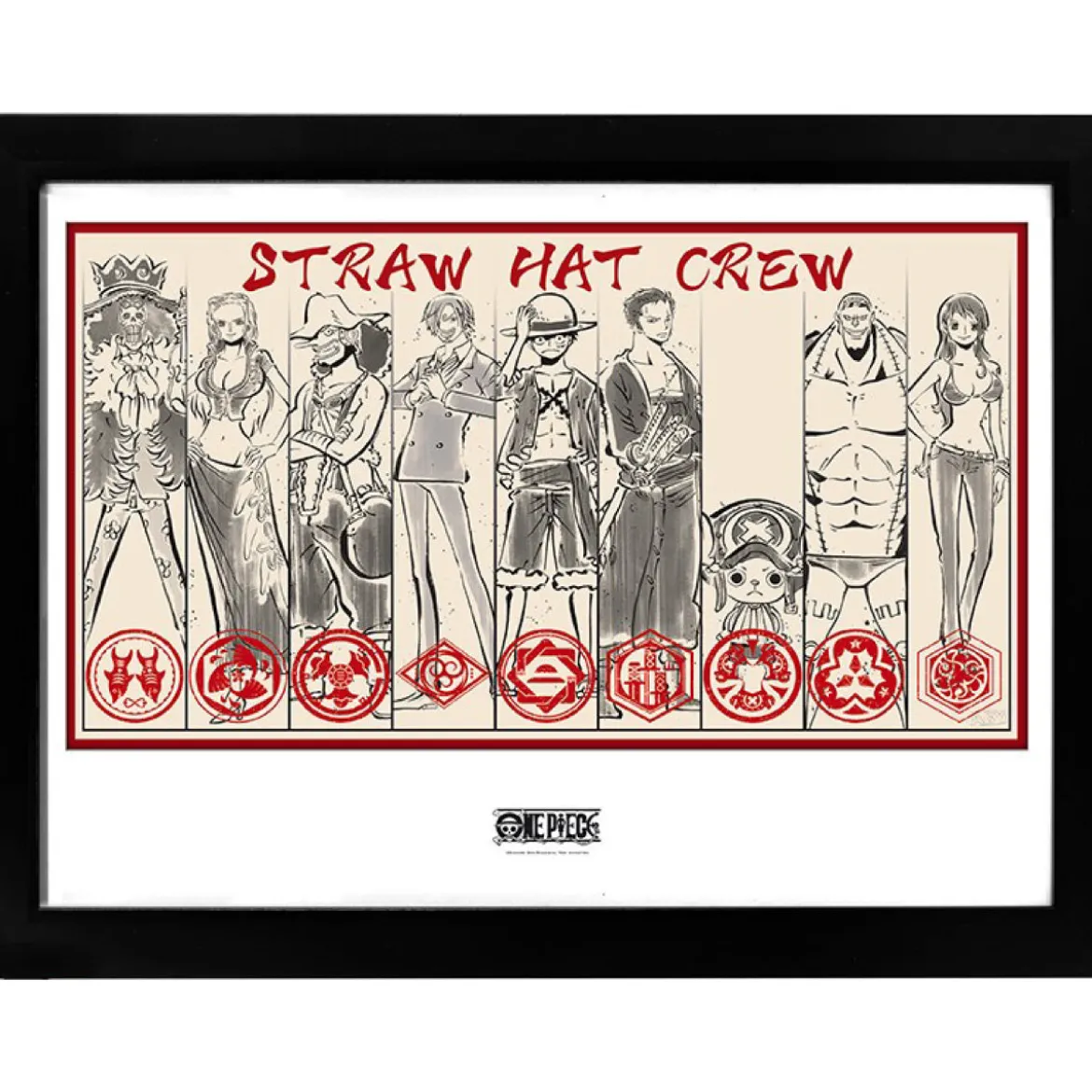 one piece - framed print - straw hat crew (30x40cm)