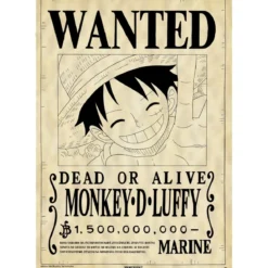 one piece - parchment poster 66x46cm - wanted luffy