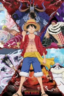 one piece - poster maxi 91,5x61cm - luffy vs new world