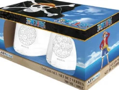 one piece - set 2 bicchieri - frutti del diavolo