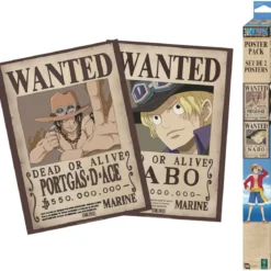 one piece - set 2 chibi posters 52x38cm - wanted sabo & ace