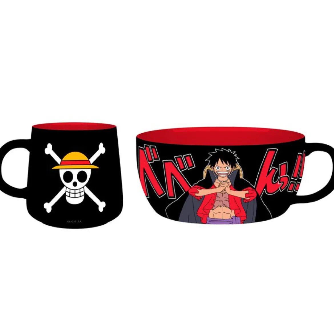 one piece - set da colazione - tazza + ciotola - luffy