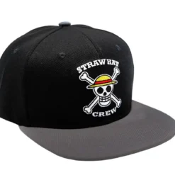 one piece - snapback cap - black & grey - skull