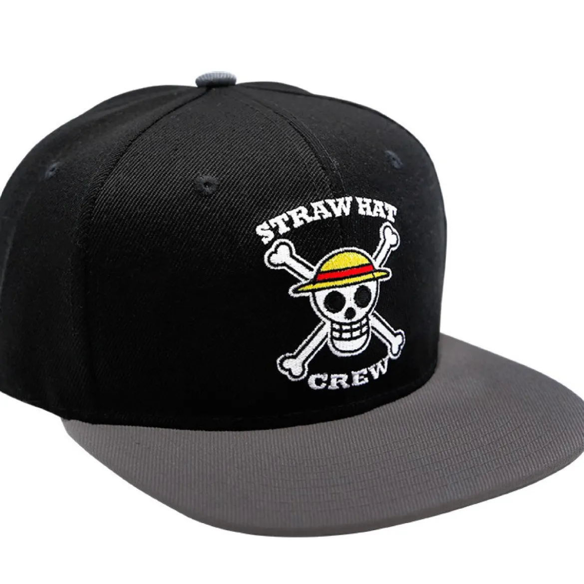 one piece - snapback cap - black & grey - skull