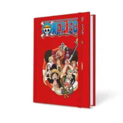 one piece taccuino con elastico 15x21cm - straw hat crew red