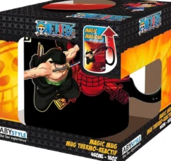 one piece - tazza termosensibile 460ml - zoro & sanji