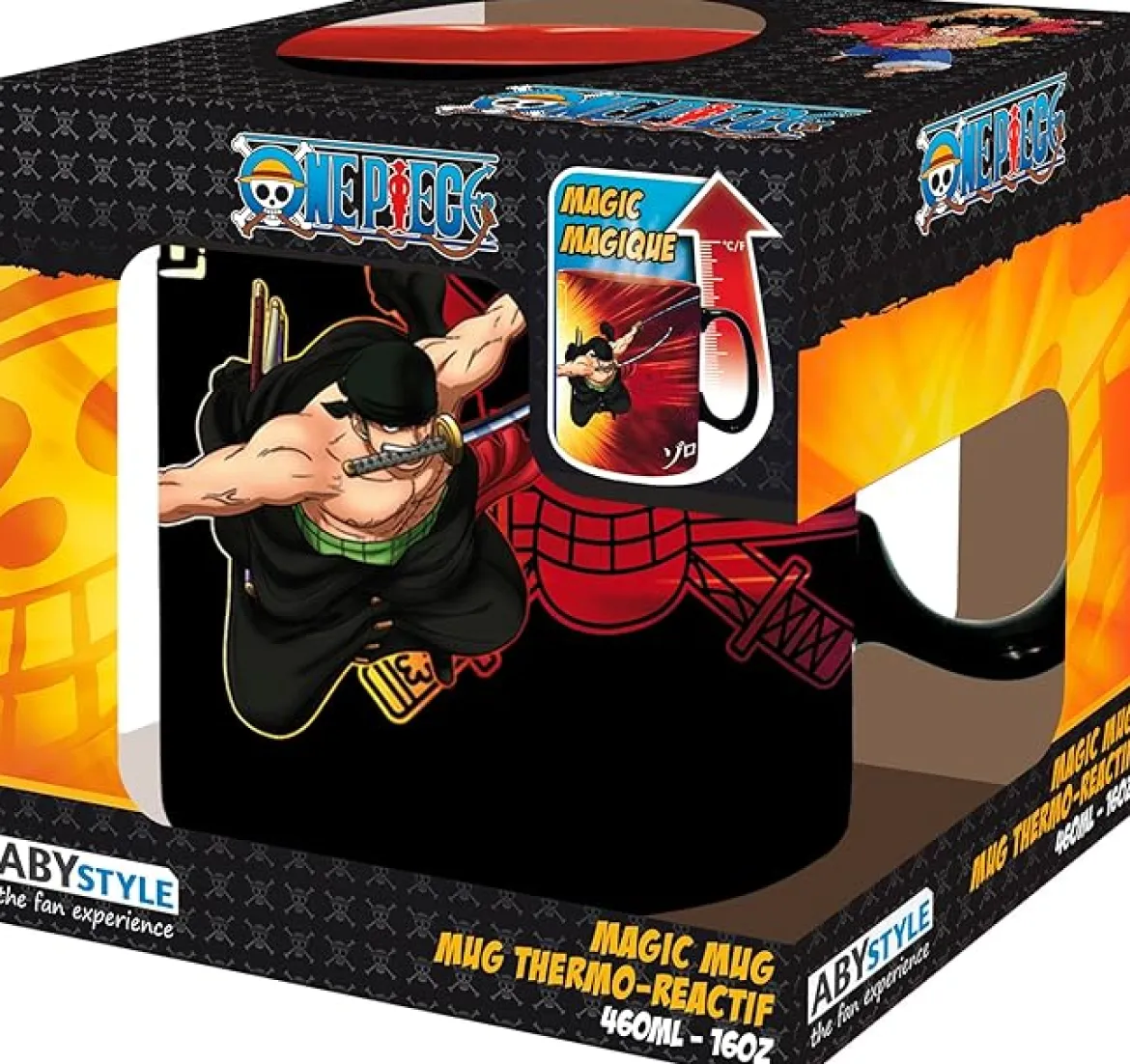 one piece - tazza termosensibile 460ml - zoro & sanji