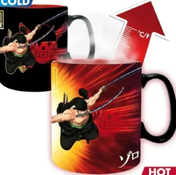 one piece - tazza termosensibile 460ml - zoro & sanji