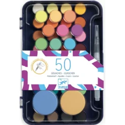 palette d'artiste - 50 colori con pennello ad acqua
