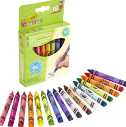 16 pastelli a cera triangolari lavabili mini kids