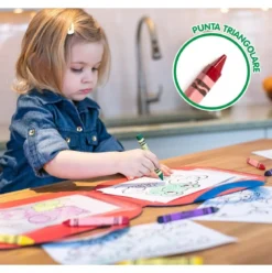 16 pastelli a cera triangolari lavabili mini kids