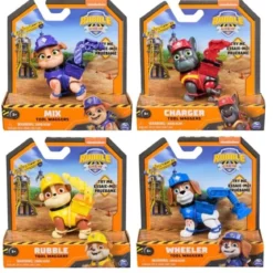 paw patrol rubble and crew - action pup assortito