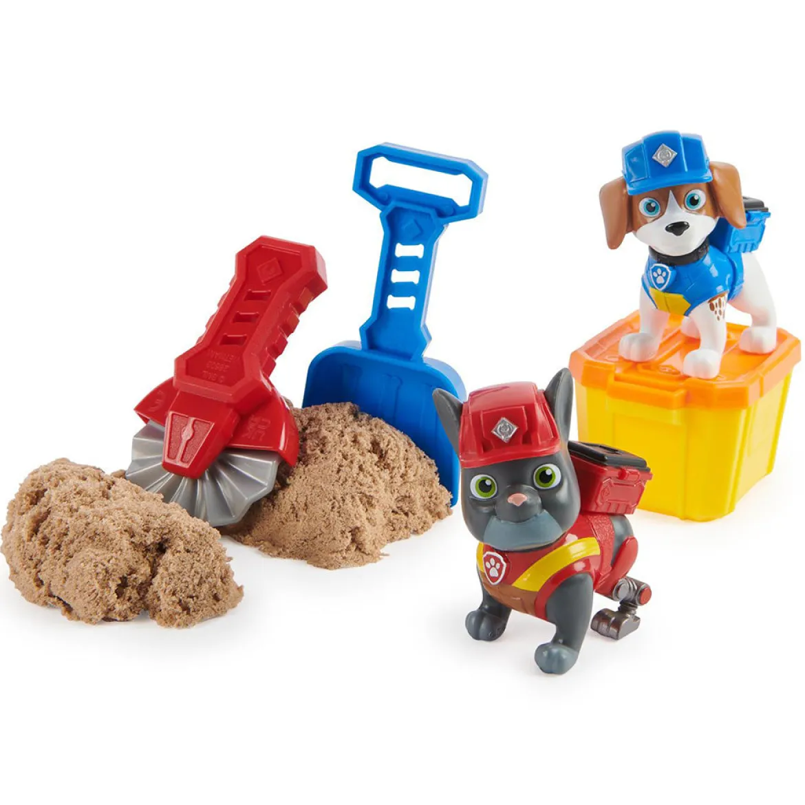 paw patrol rubble and crew - set 2 personaggi con accessori - modello assortito