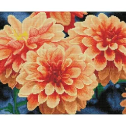 peach dahlias - diamond dotz squares dq9.004 45x35cm