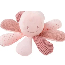peluche attività polpo lapidou rosa - 25cm