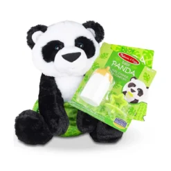 peluche baby panda - alto 28 cm - con ciuccio + biberon