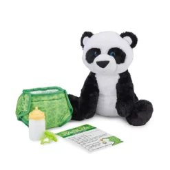 peluche baby panda - alto 28 cm - con ciuccio + biberon