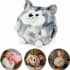 peluche scaldamani - husky 30cm