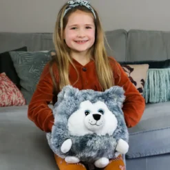 peluche scaldamani - husky 30cm