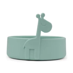 piatto anti-scivolo in silicone alimentare -peekaboo - raffi - celeste